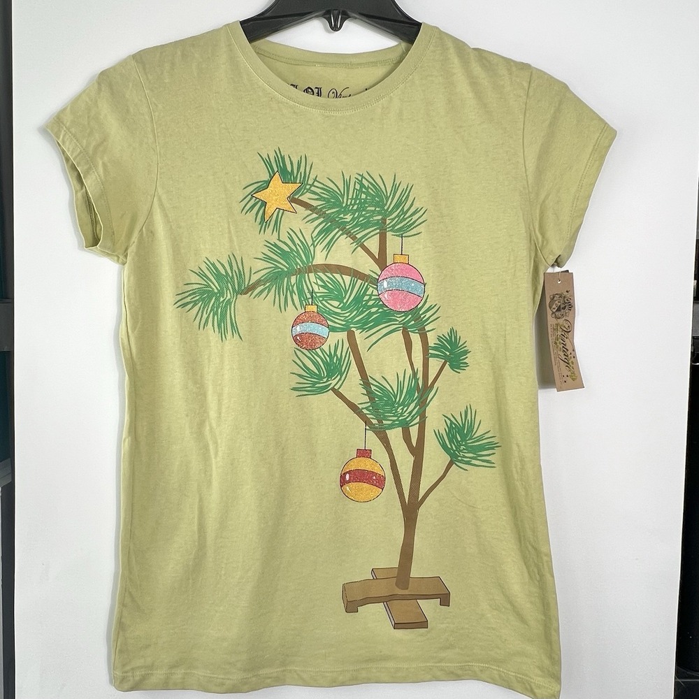 L.O.L Vintage‎ Womens Size XL Green Christmas Tree Graphic T Shirt NWT Y2K